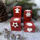 Svícny advent sada - červené dřevo