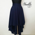 YWETTE: bavlnená modrá sukňa na viazanie