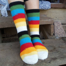 pestrofarebné ponožky s merina