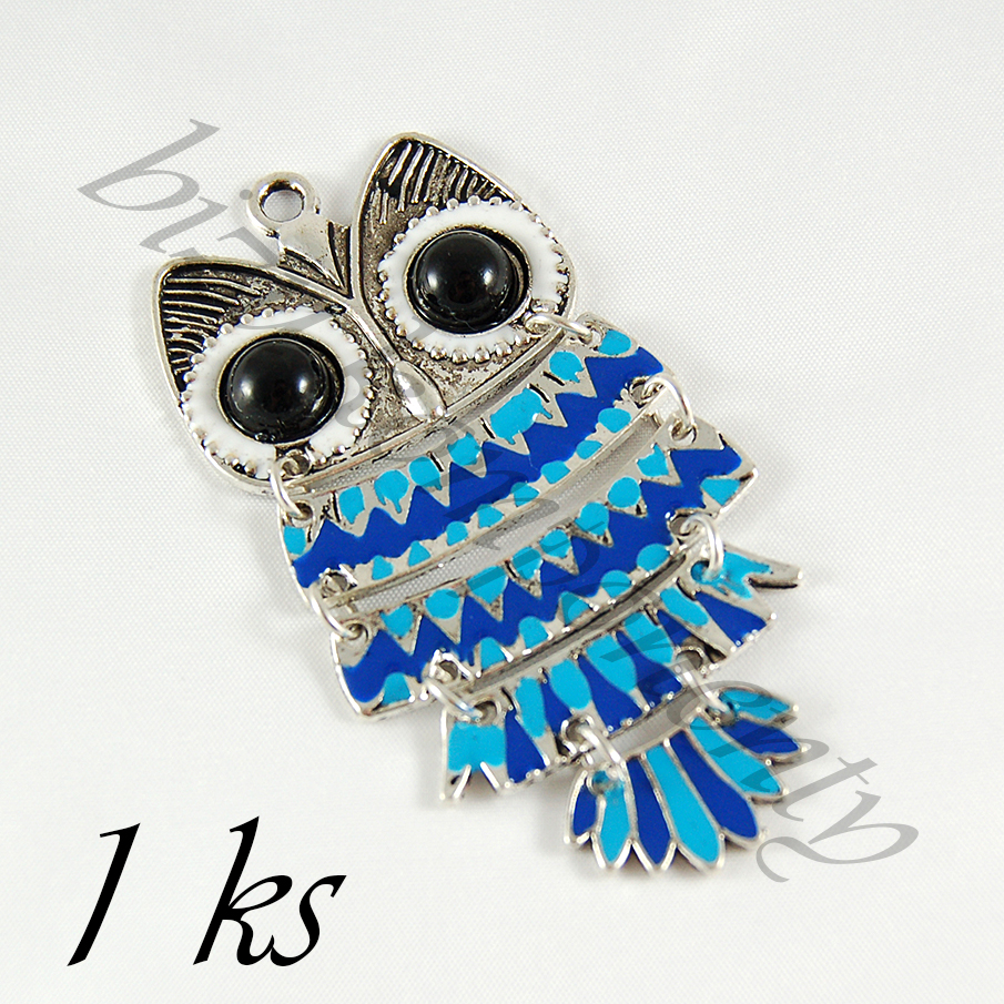 Velikánská modrá smaltovaná sova (02 0413)