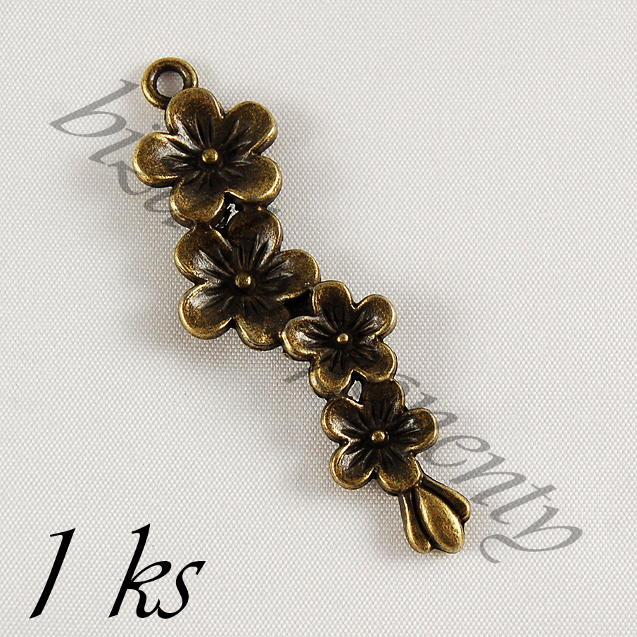 Čtyři kvítky, bronzová barva (02 0487)