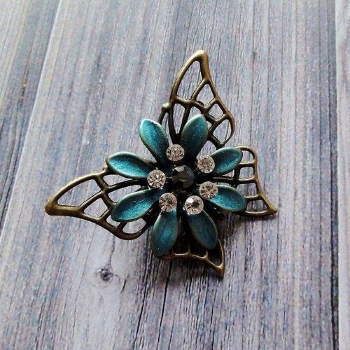 Motýlí tyrkysová brož