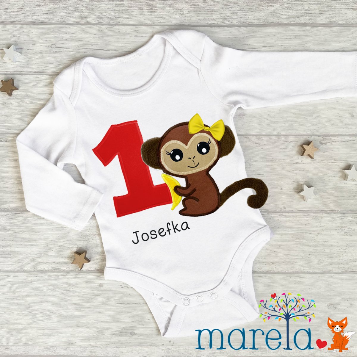 Narozeninové body opička dlouhý rukáv