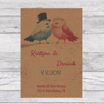 Svatební oznámení Kraft Birds