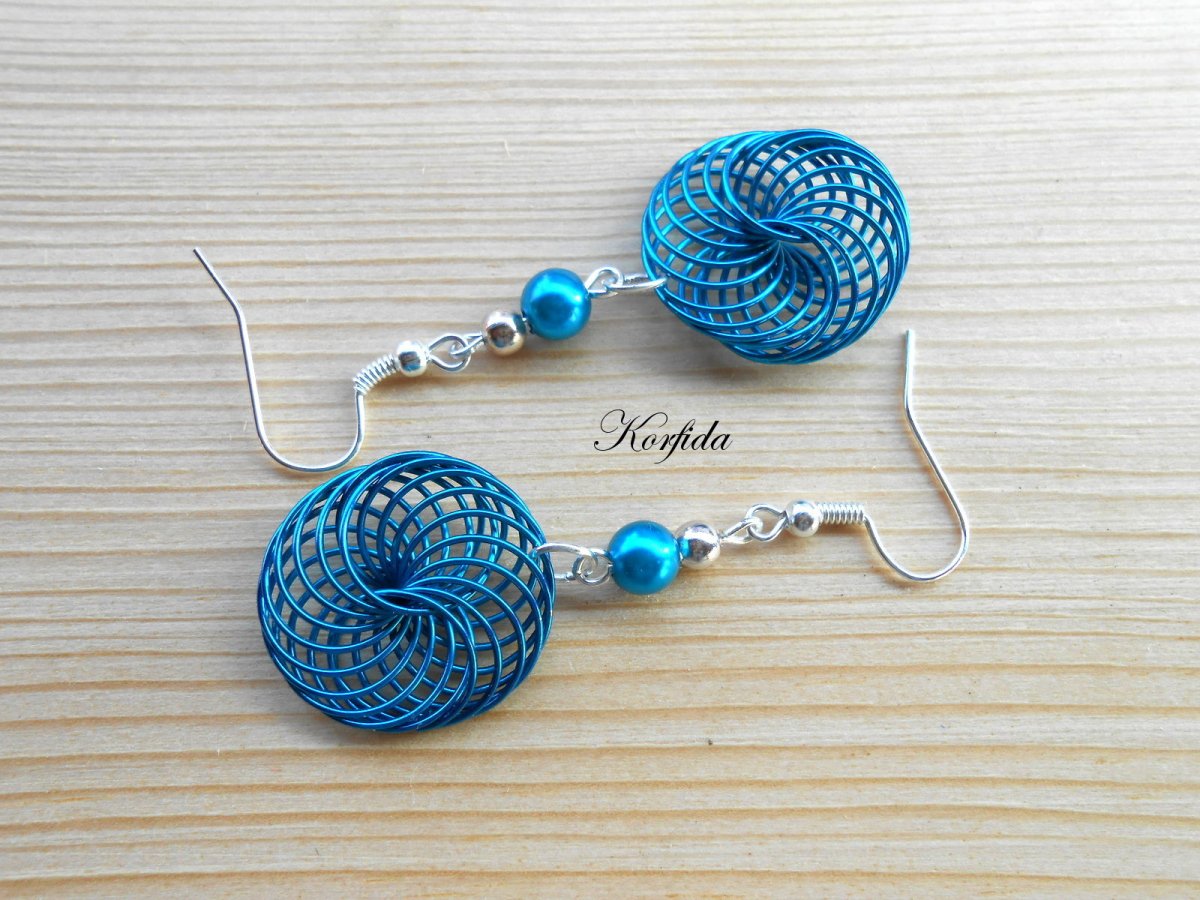 Náušnice spirálky tyrkysové (33/17)