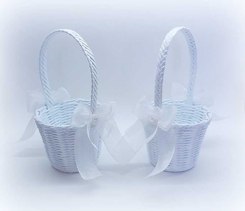 košíček pro družičku-bílá