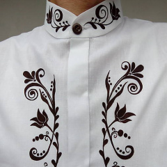 Pánska bavlnená košeľa s originálnym hnedým vzorom