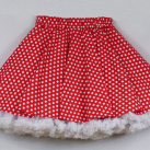 FuFu sukně červený puntík s bílou spodničkou