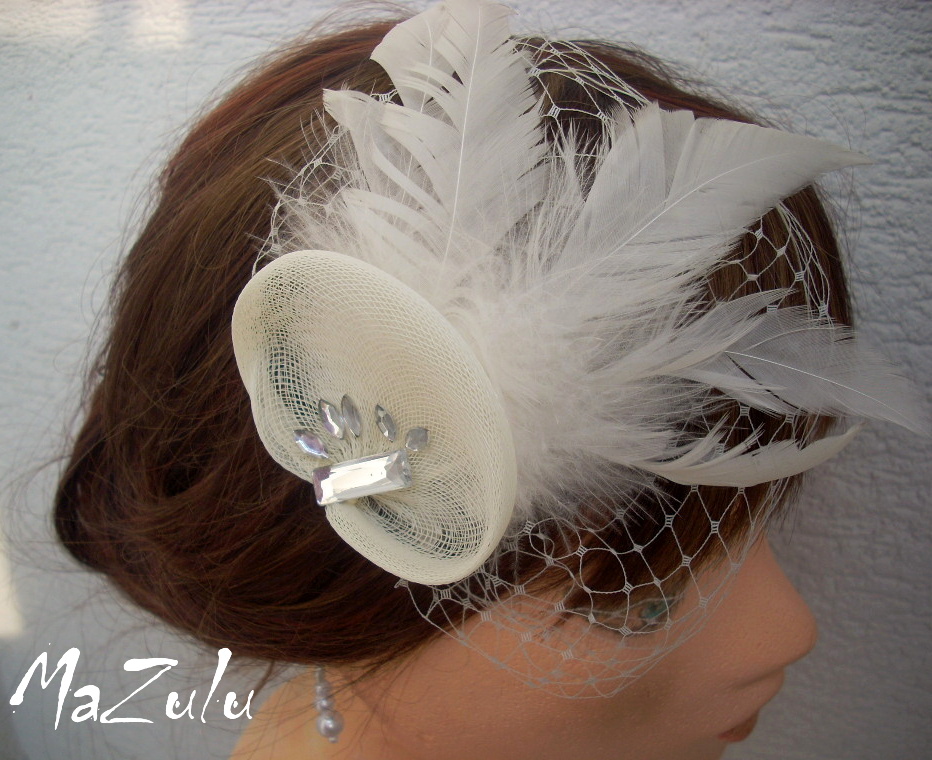 svatební - Birdcage závoj 5