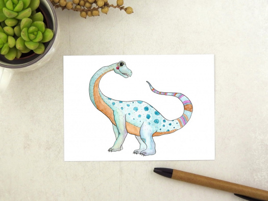 Dinosauří pohlednice - brachiosaurus