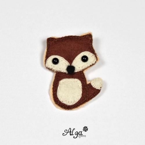 Brož Liška hnědá s béžovou