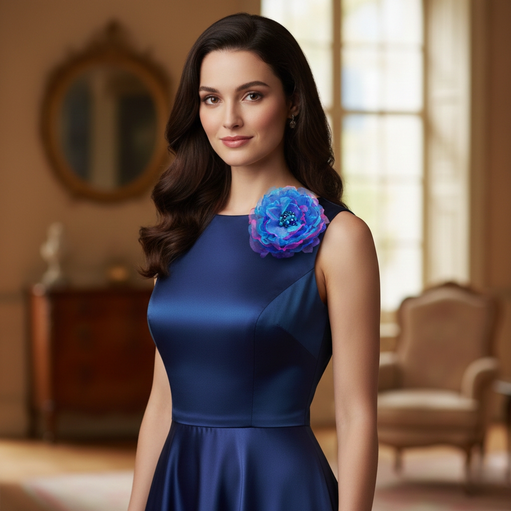 Brož Pivoňka modrá