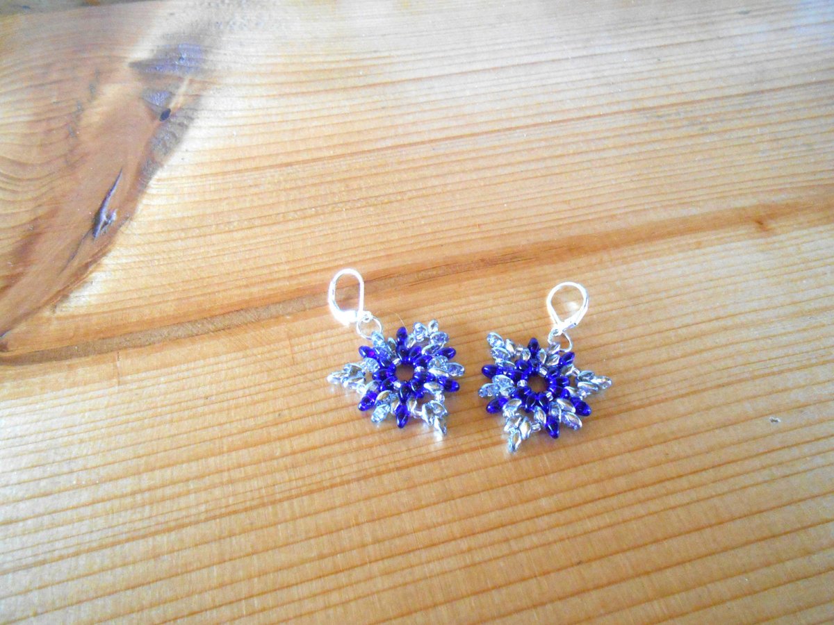 Náušnice šité trojúhelníčky (774/15)