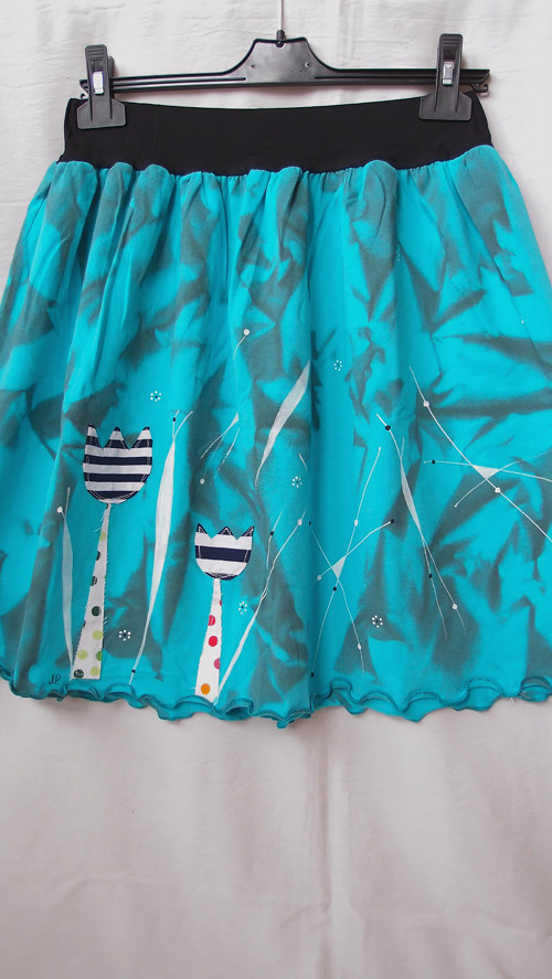 TULIPÁNY V TYRKYSU (XL/XXL) - sukně