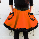 FuFu sukně oranžová s kapsami a s černou spodničkou