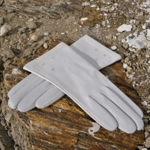 Bílé  rukavice s hedvábnou podšívkou na zakázku