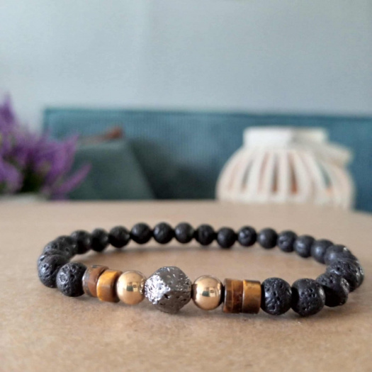 Náramek láva a tygří oko