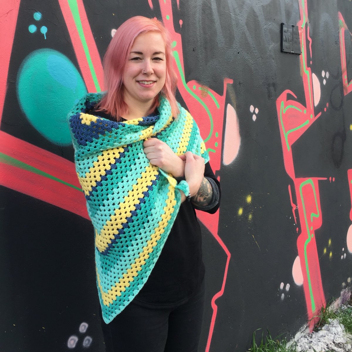 Háčkovaný pléd žlutý