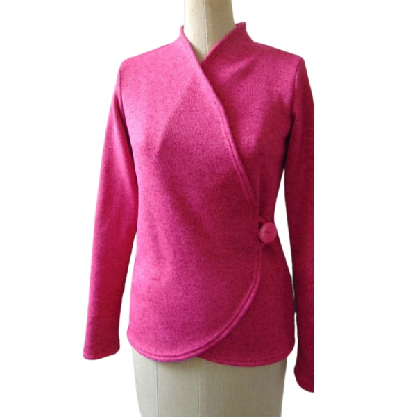 Svetřík zavinovací - barva tmavě růžová S - XXXL