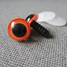 Bezpečnostní oči, oranžová barva, 12mm