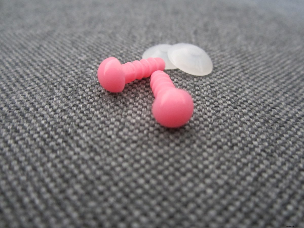 Bezpečnostní oči, růžová barva, 6mm