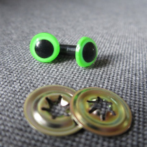 Bezpečnostní oči, neonově zelená barva, 9mm