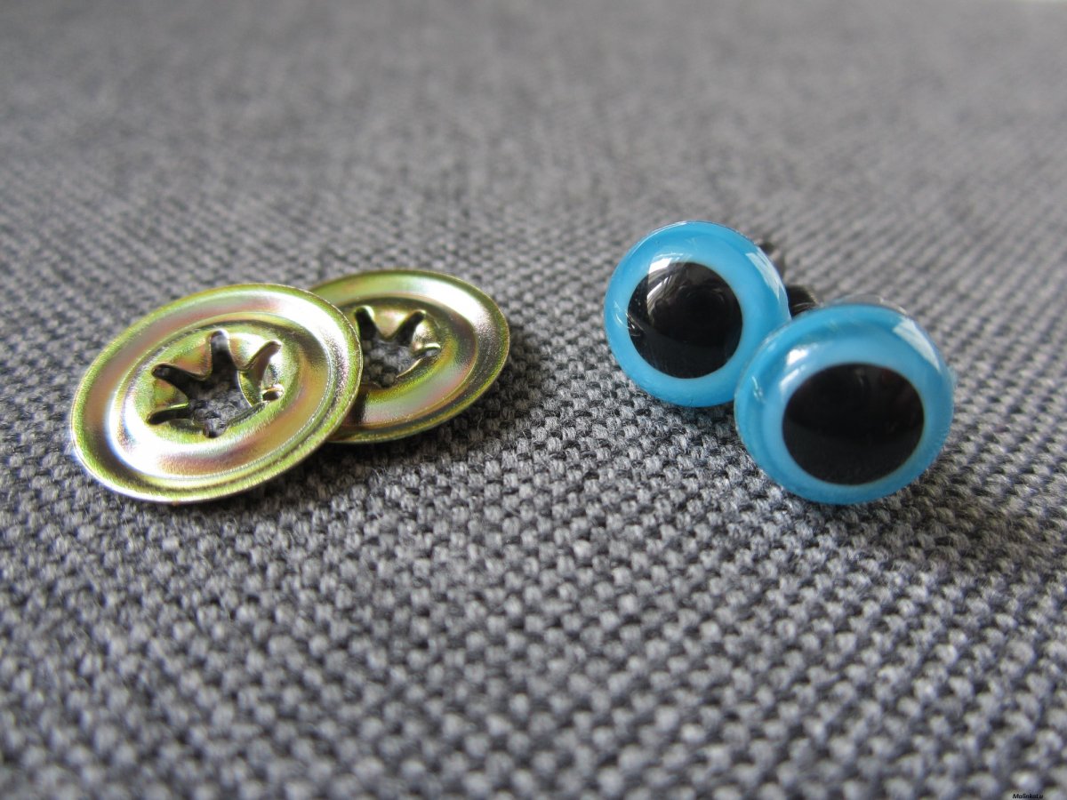 Bezpečnostní oči,  modrá barva, 9mm