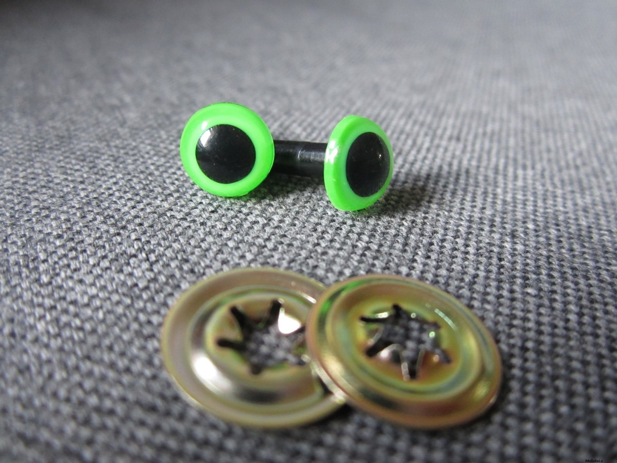 Bezpečnostní oči, neonově zelená barva, 9mm 