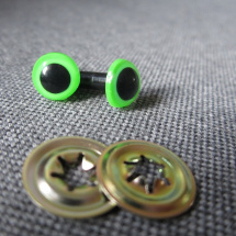 Bezpečnostní oči, neonově zelená barva, 9mm 