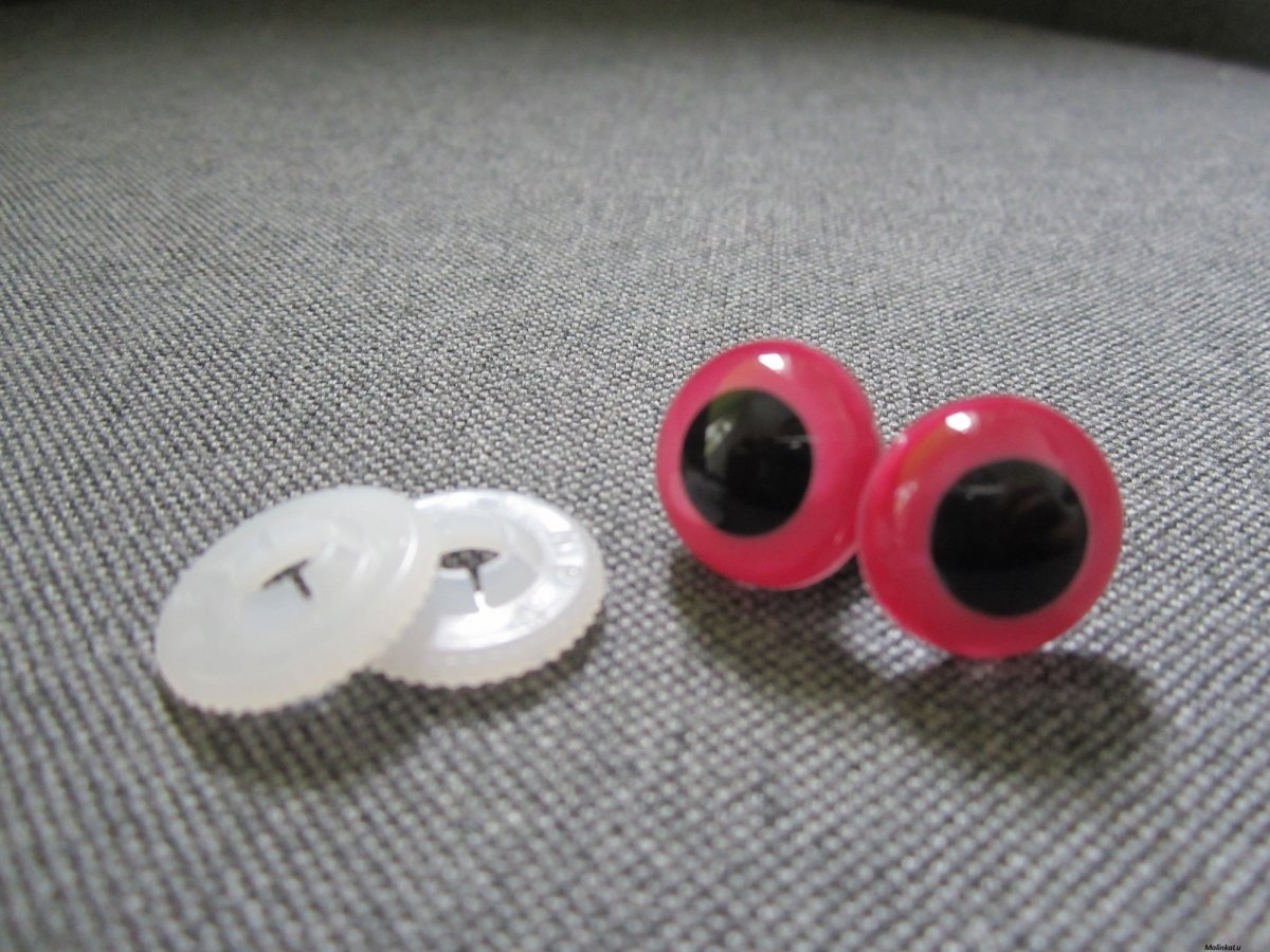 Bezpečnostní oči, růžová barva, 15mm