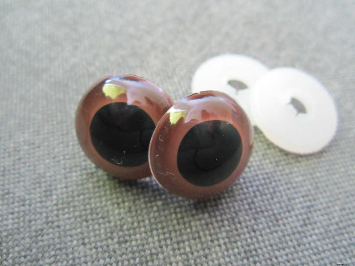 Bezpečnostní oči, hnědá barva, 20mm