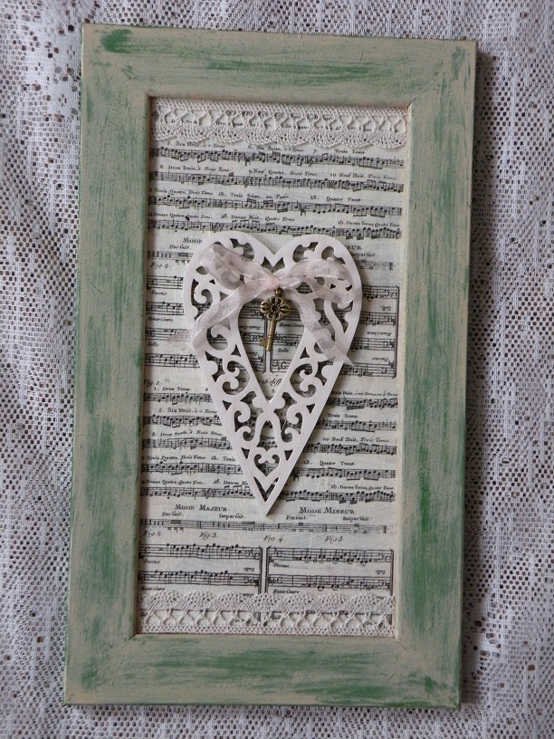 Romantický obrázek - Srdíčko na  notách