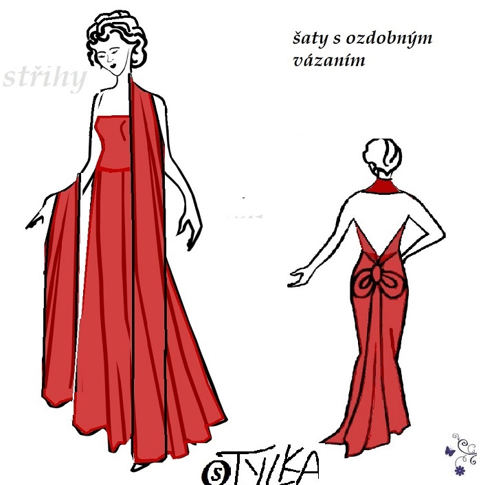 Elegantní zavinovací šaty střih č. 118