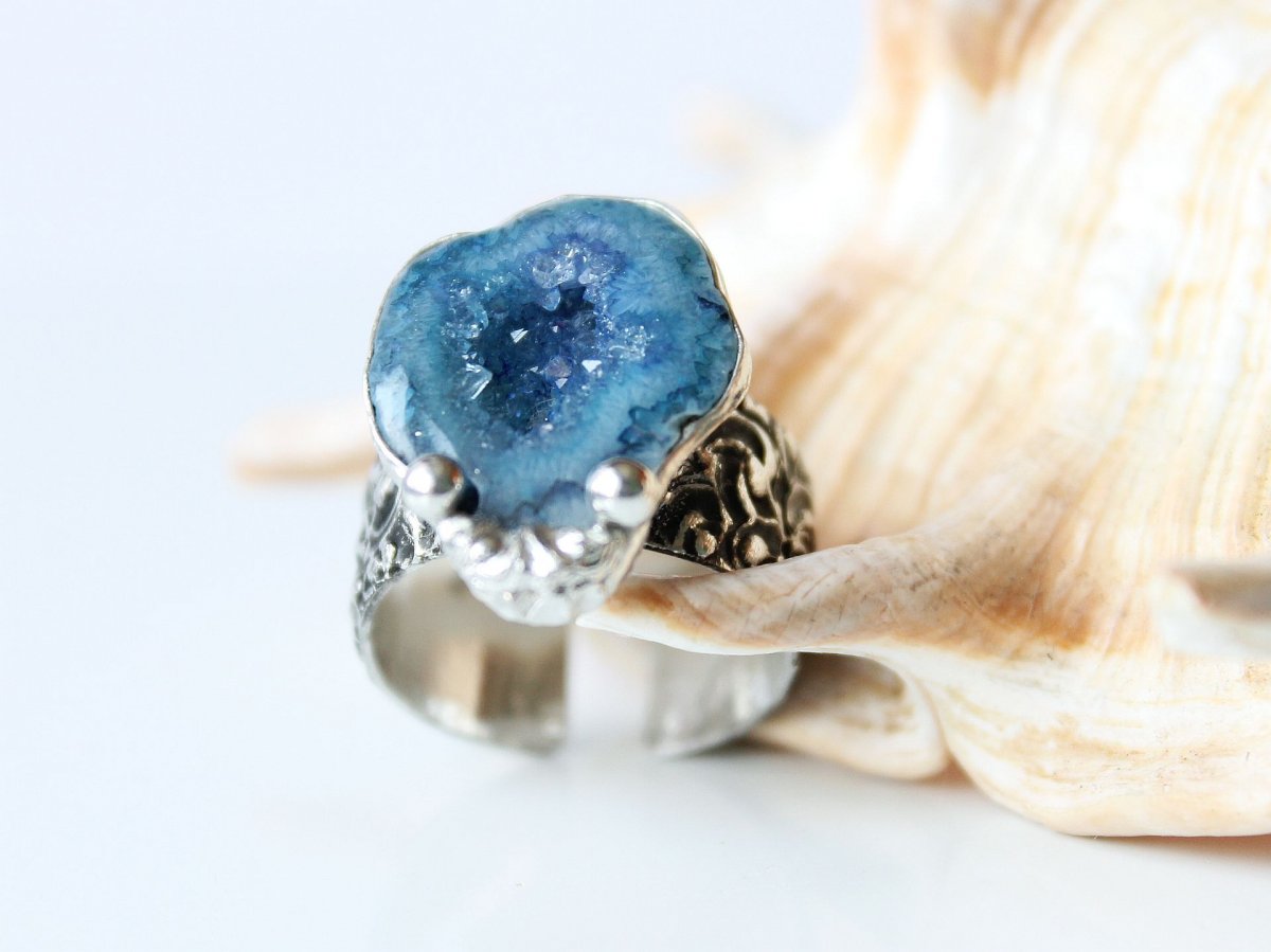 prsten SIRAEL .. achátová drúza