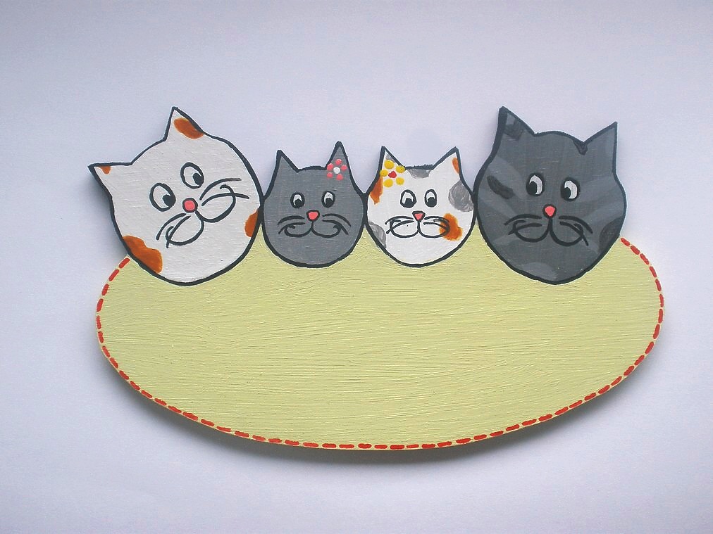 Cedulka na dveře Kočičákovi mourovatí