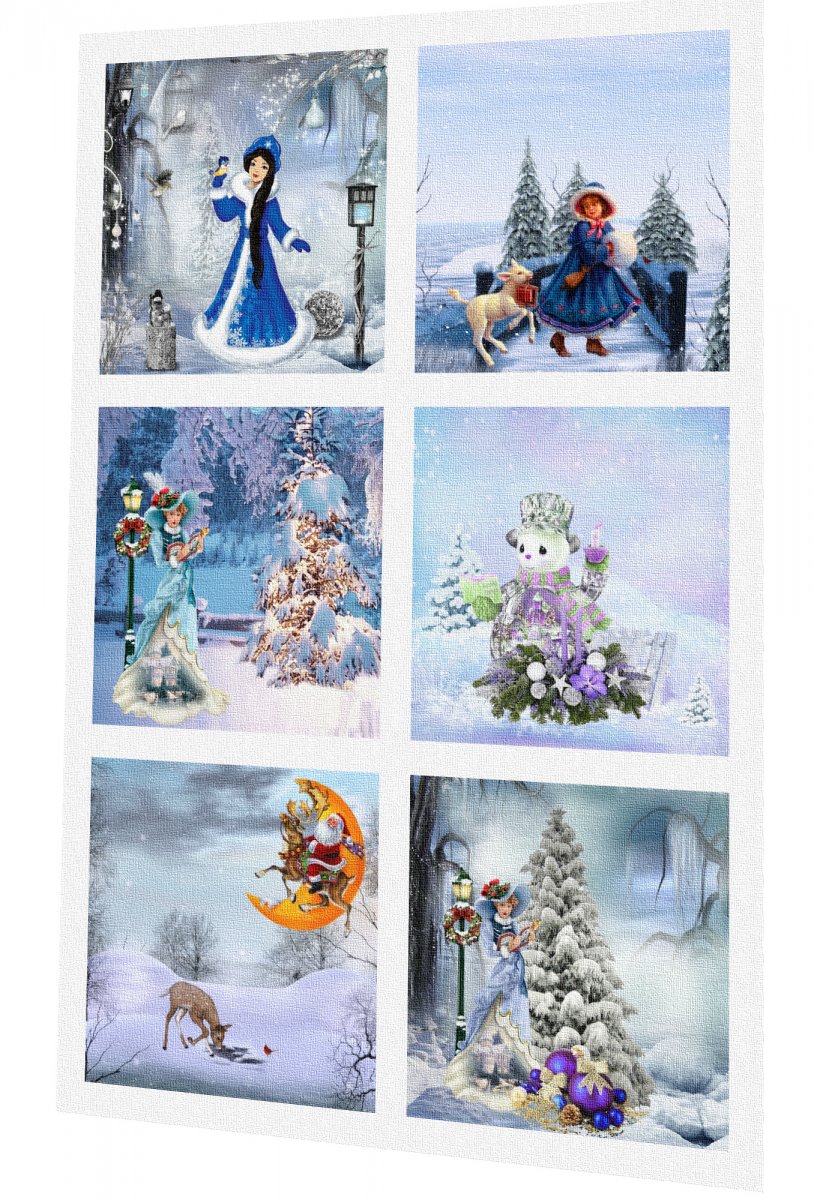 Bavlněná látka - panel  vánoční - výběr -US47