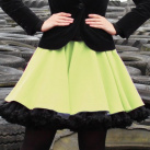 FuFu sukně zelená s černou spodničkou