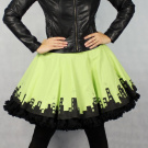 FuFu sukně zelené město s černou spodničkou