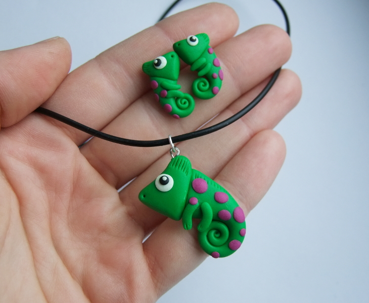 Fimo chameleoni set
