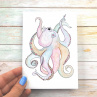 Zamilovaná chobotnice - pohlednice