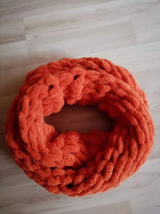 Měkký pletený nákrčník puffy - oranžová - cihlová