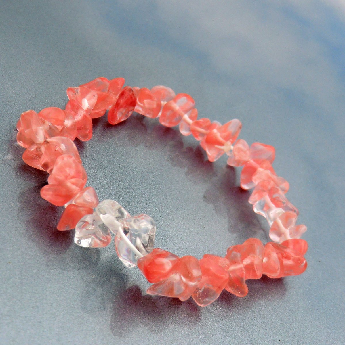 Náramek  * Jahodový Křemen/Křišťál