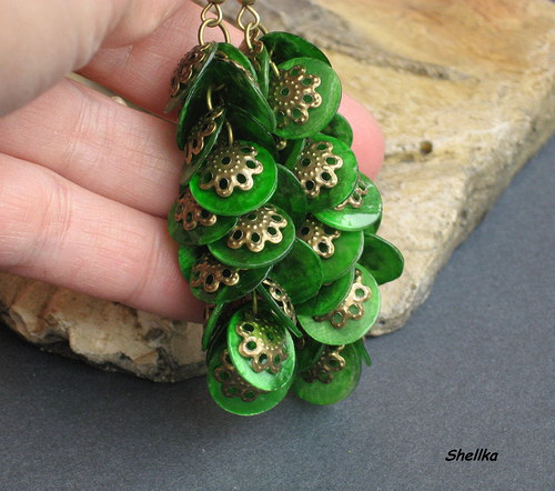 Náušnice penízkové s kaplíky 9