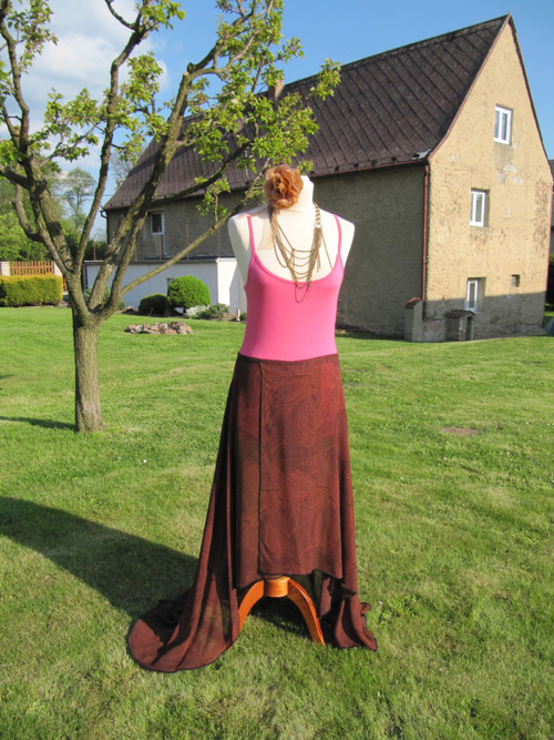 Zavinovací sukně - hnědo měděná