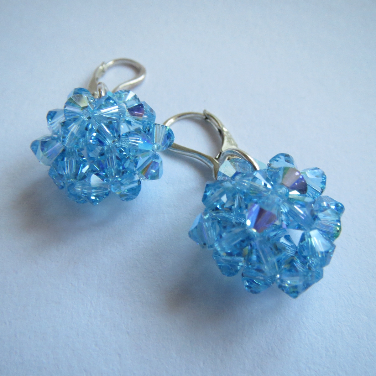 Šité čtverečky swarovski - aquamarineAB