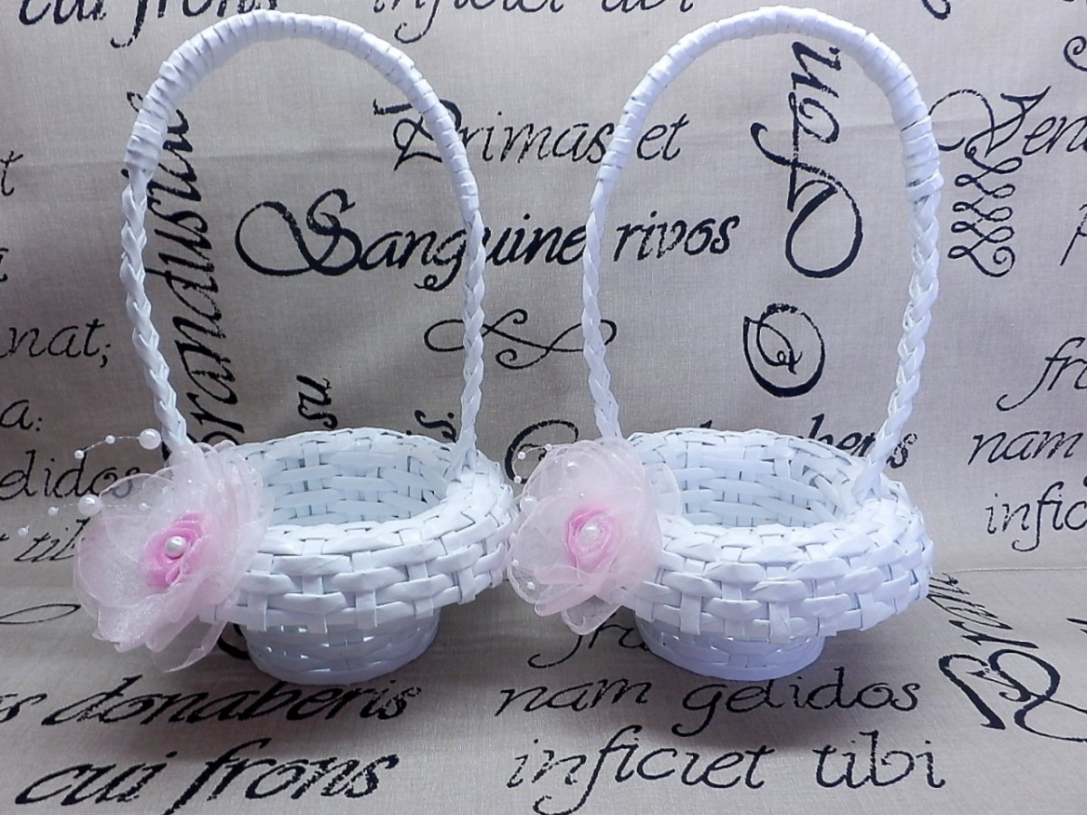 košíček pro družičku růžová