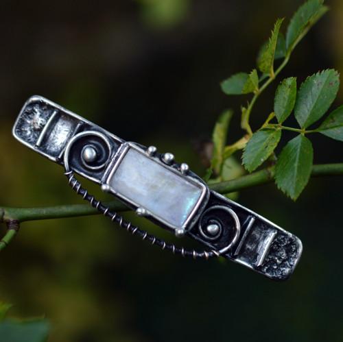 Spona do vlasů - měsíční kámen