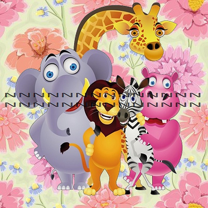 Dětská bavlněná látka - panel  D2