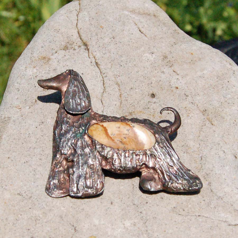 Brož Afghánský chrt s jaspisem