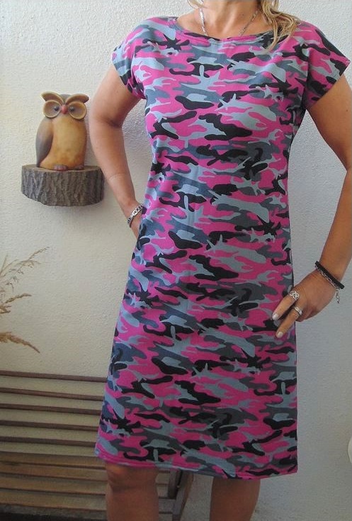 Šaty růžový maskáč S - XXXL
